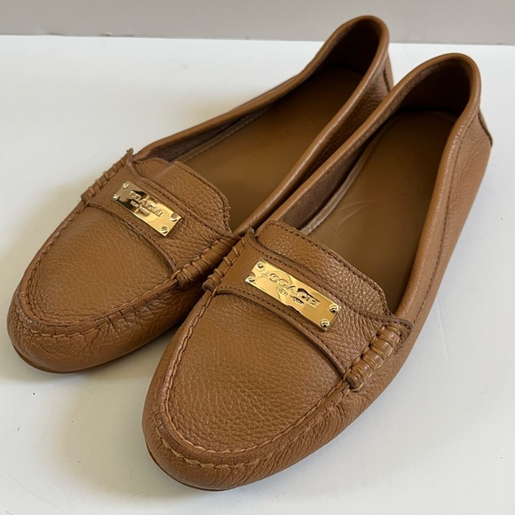 Coach Shoes - COACH FREDRICA tan LEATHER LOAFER SLIP ON size 8.5B